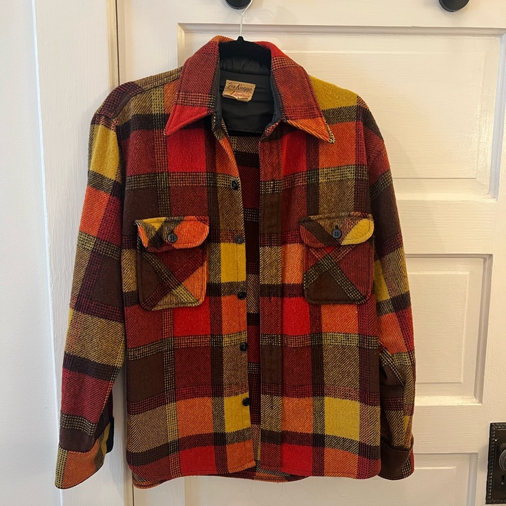 Vintage Fox Knapp Plaid Wool Jacket